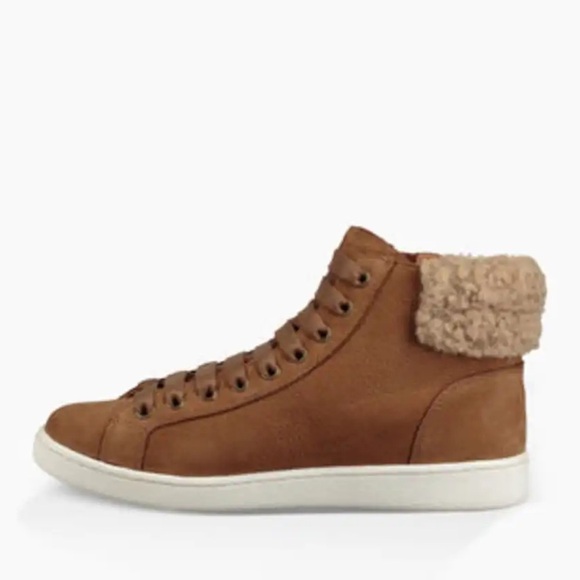 UGG Olive High Top Sneakers Chestnut Tan size 9.5 - Picture 3 of 11
